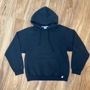 Vintage Russell Athletic Black Hoodie Blank Pullover Y2K Mens M Streetwear